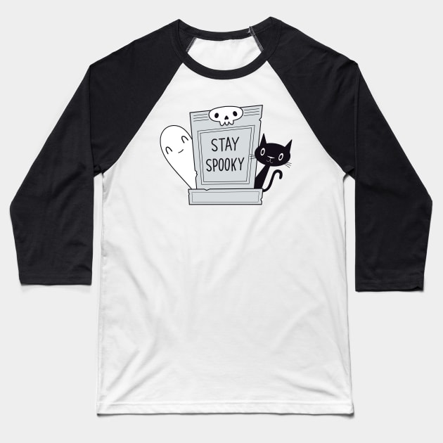 Stay Spooky Baseball T-Shirt by Andy McNally